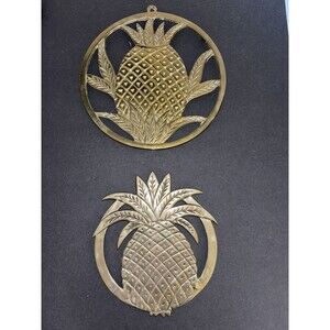Vintage Brass Pineapple Trivets From Hawaii